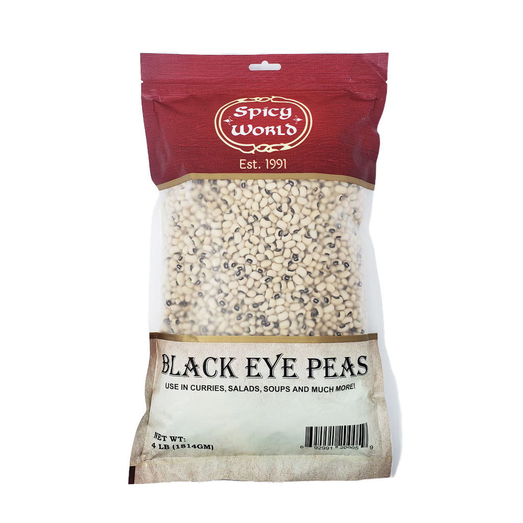 Spicy World Black Eye Peas Cowpeas Bag - Protein Rich, USA Grown - 4 Pound (64oz) - Yado African & Caribbean Market