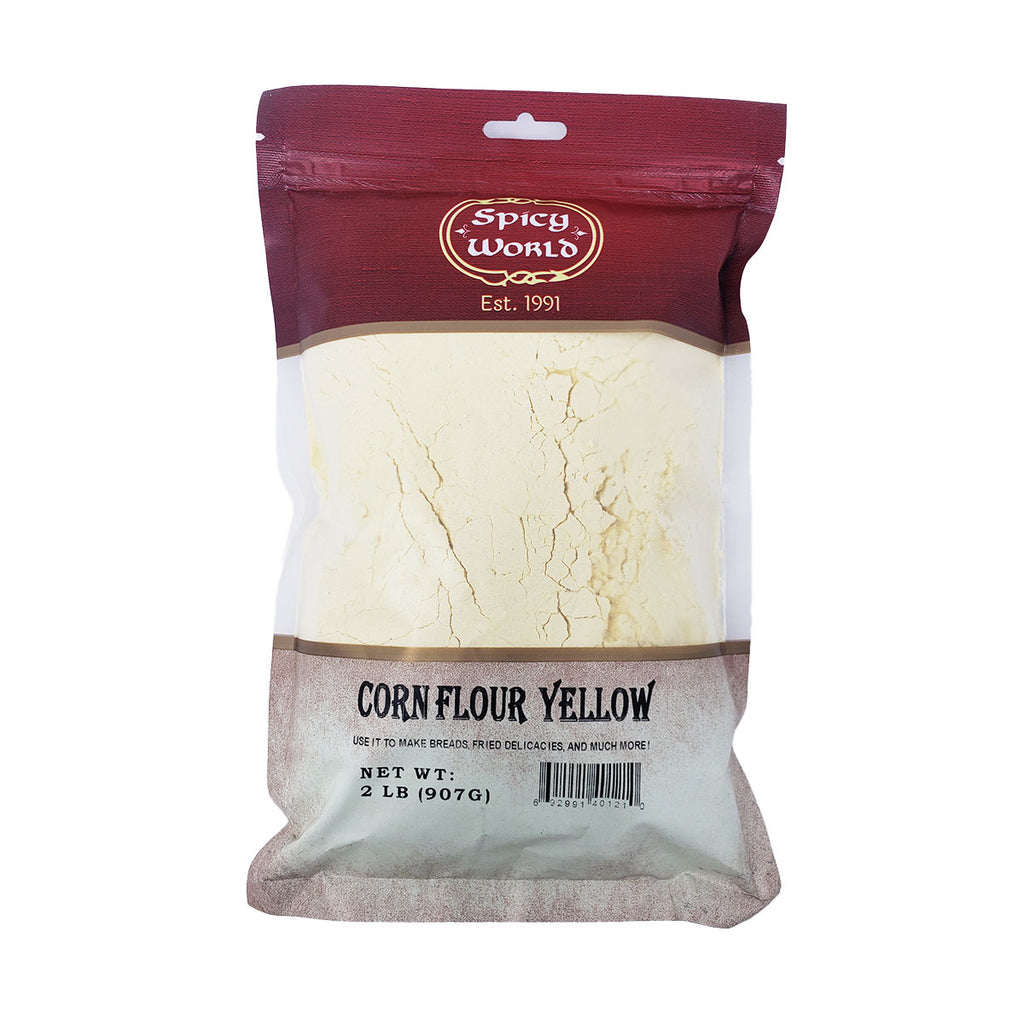 Spicy World Yellow Corn Flour 2 Pound - Finely Ground, - Yado African & Caribbean Market