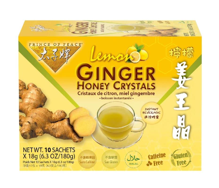 **Prince of Peace Instant Lemon Ginger Honey Crystals – 10 Sachets
