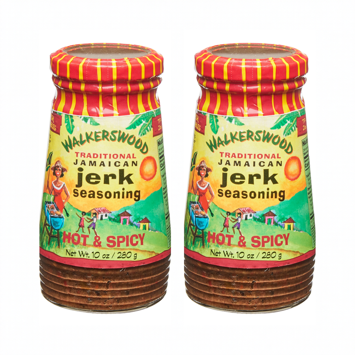Walkerswood Jamaican Jerk Seasoning Hot & Spicy 10 oz pack of 2 jars