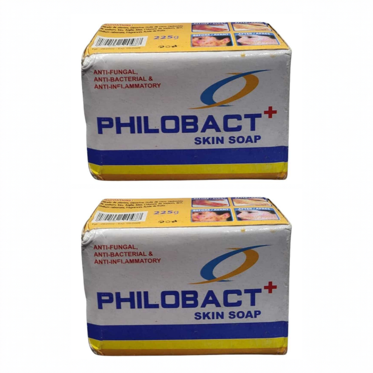 Philobact+ Skin Soap 225g pack of 2 bars