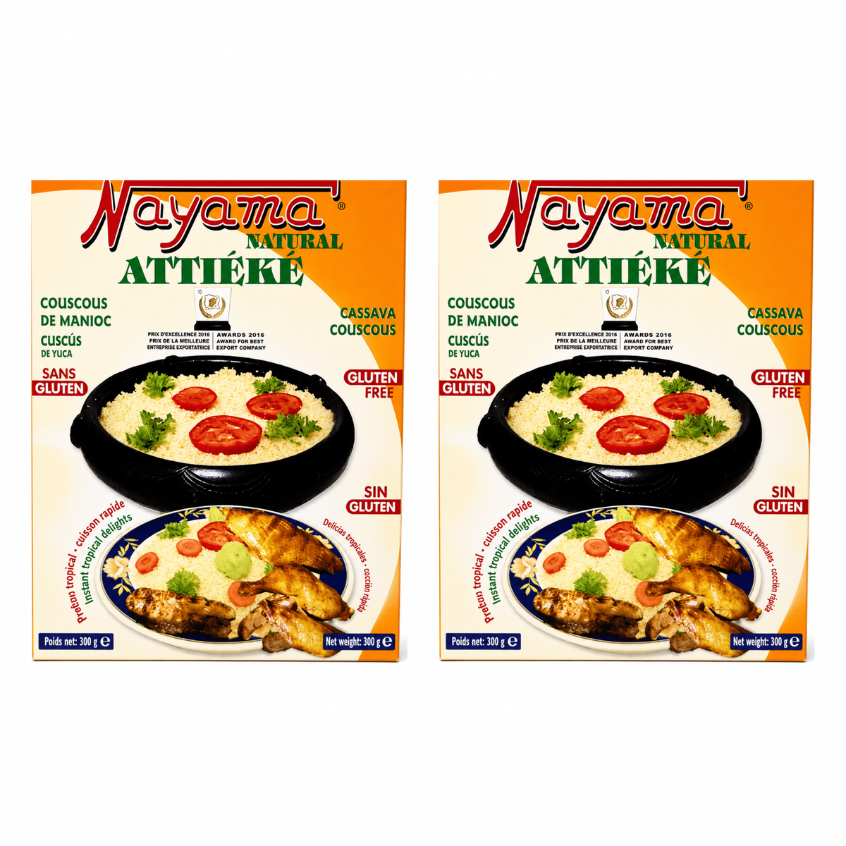 Nayama Attieke Cassava Couscous pack of 2 boxes