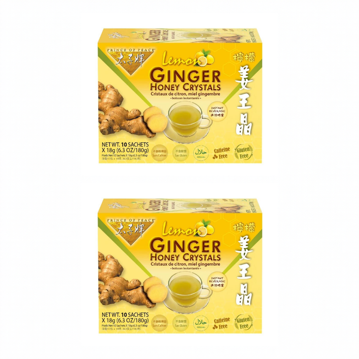 Prince of Peace Lemon Ginger Honey Crystals pack of 2 boxes