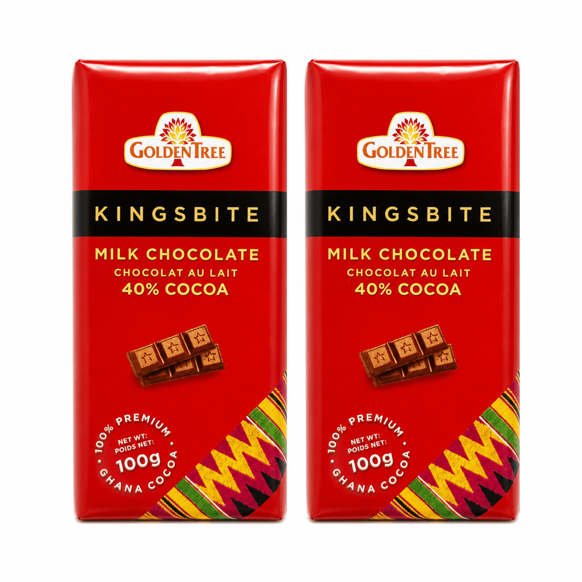 Kingsbite Milk Chocolate Bar 100g pack of 2 bars