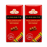 Kingsbite Milk Chocolate Bar 100g pack of 2 bars
