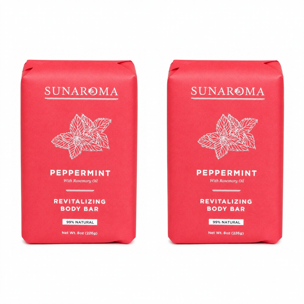 Sunaroma Peppermint Soap pack of 2 bars