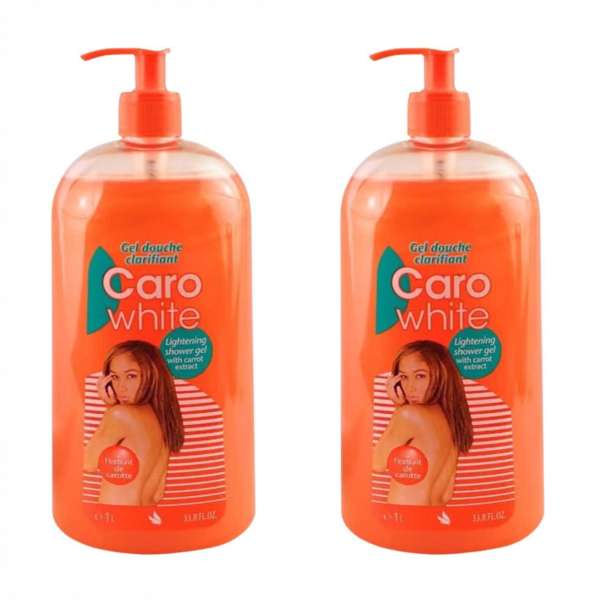 Caro White Body Wash 1000ml pack of 2 bottles
