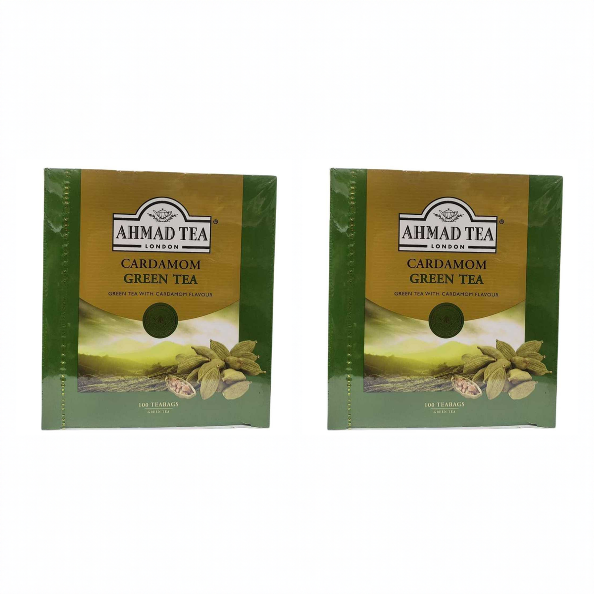 Ahmad Tea Cardamom Green Tea pack of 2 boxes