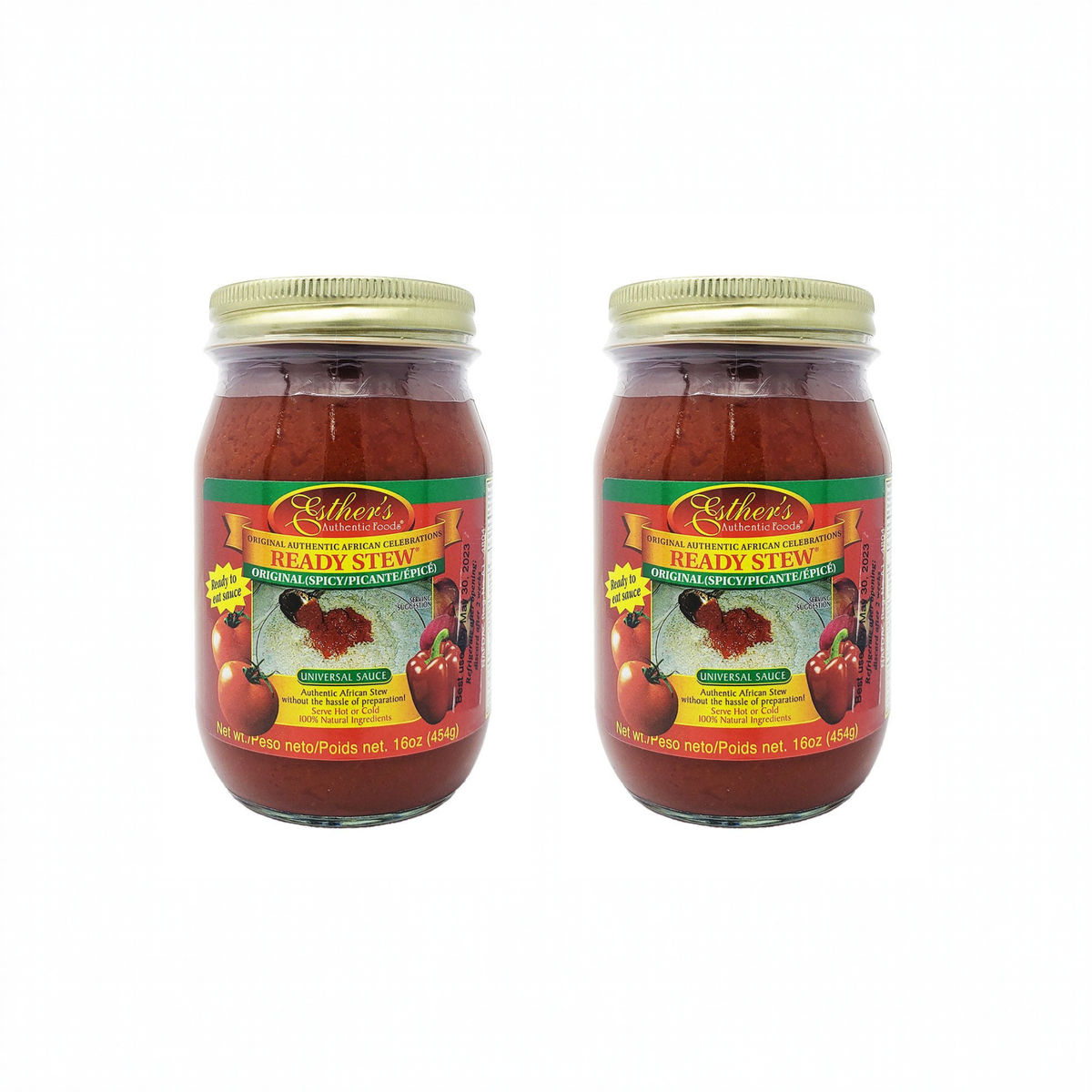 Esther's Ready Stew Spicy 16oz pack of 2 jars