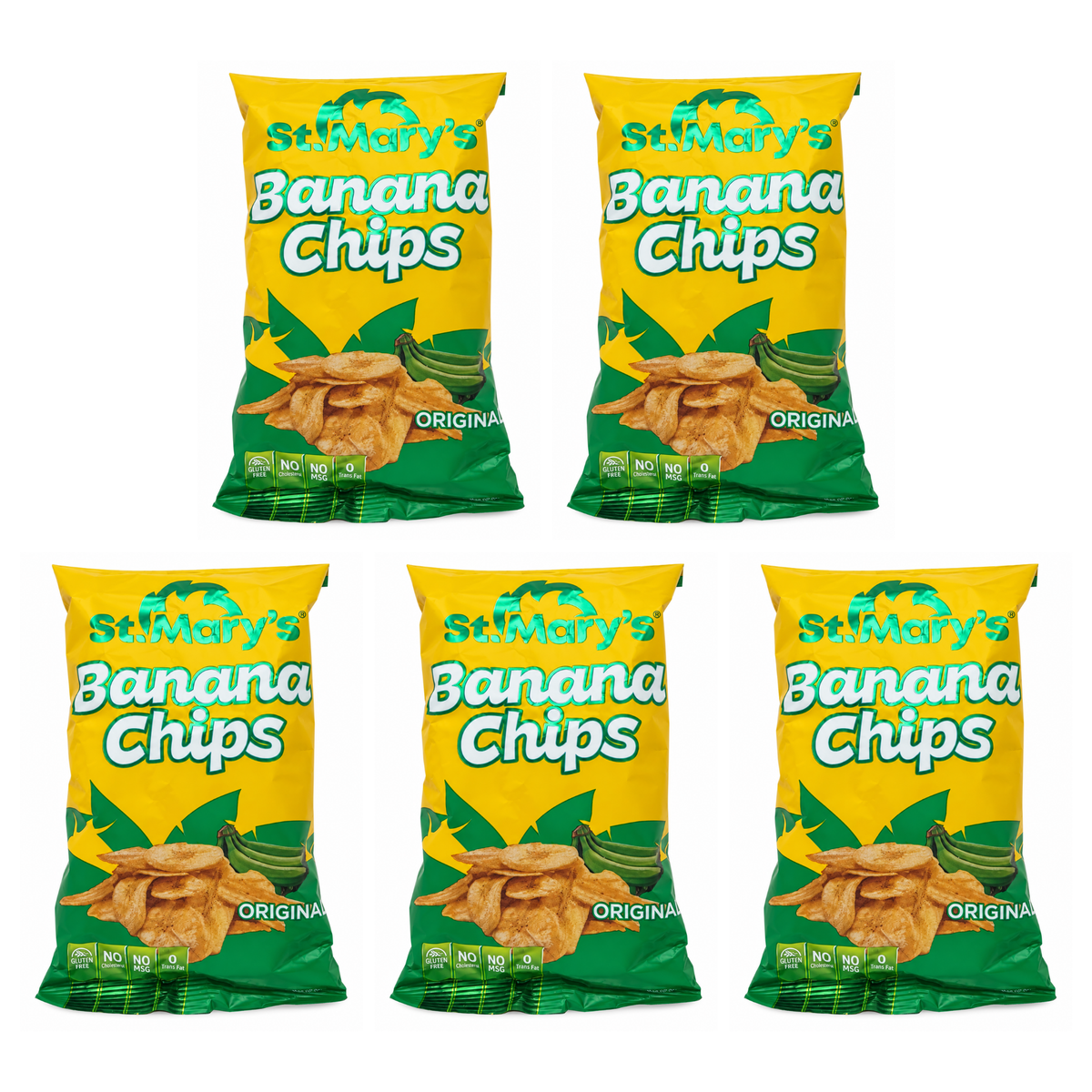 St Mary's Banana Chips pack of 5 bags