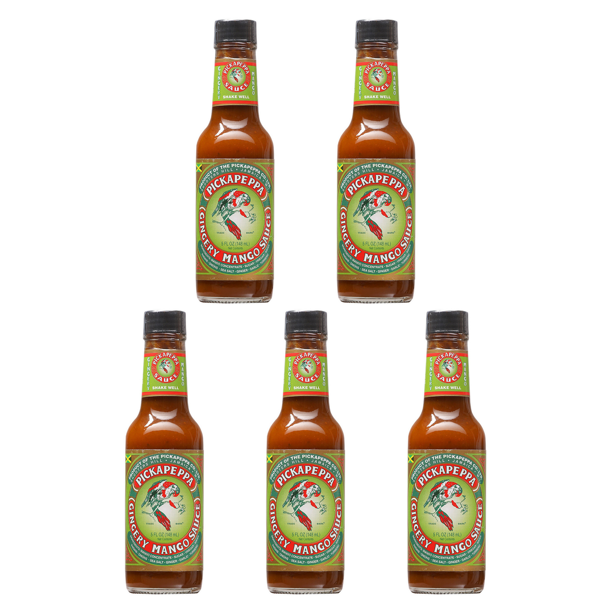 Pickapeppa Mango Sauce 5 oz, Gingery Mango pack of 5 bottles