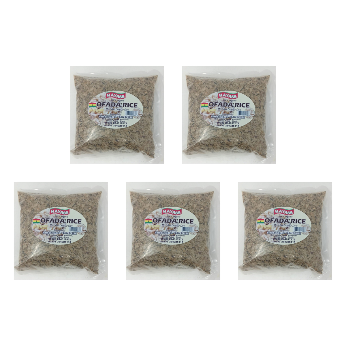 Nayass Ofada Rice 4.875 lb pack of 5 bags