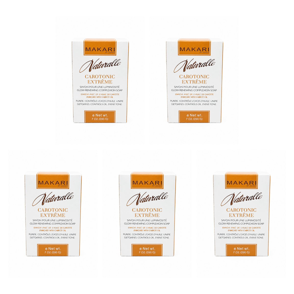 Makari Carotonic Extreme Soap 7 oz pack of 5 bars