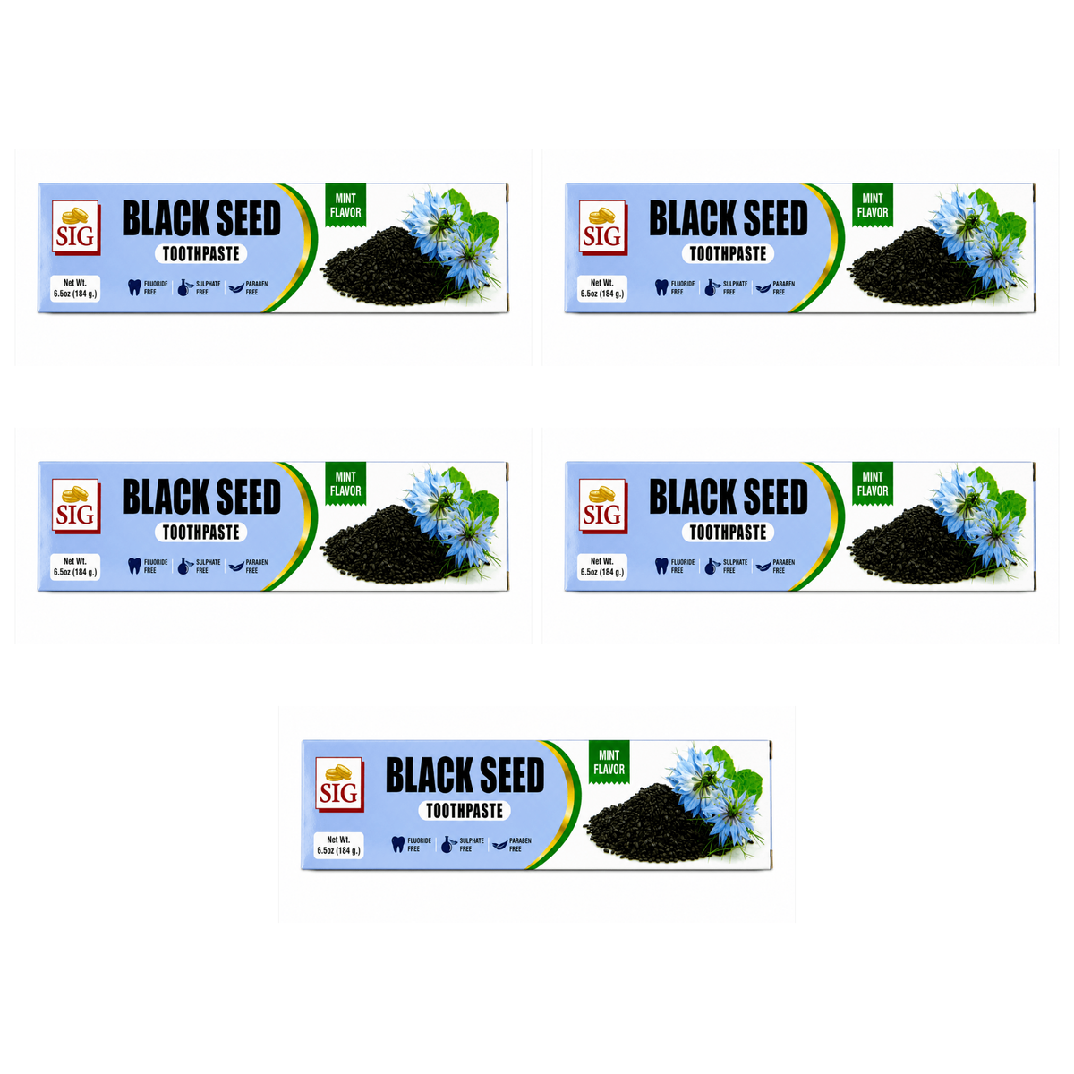 Black Seed Toothpaste pack of 5 boxes