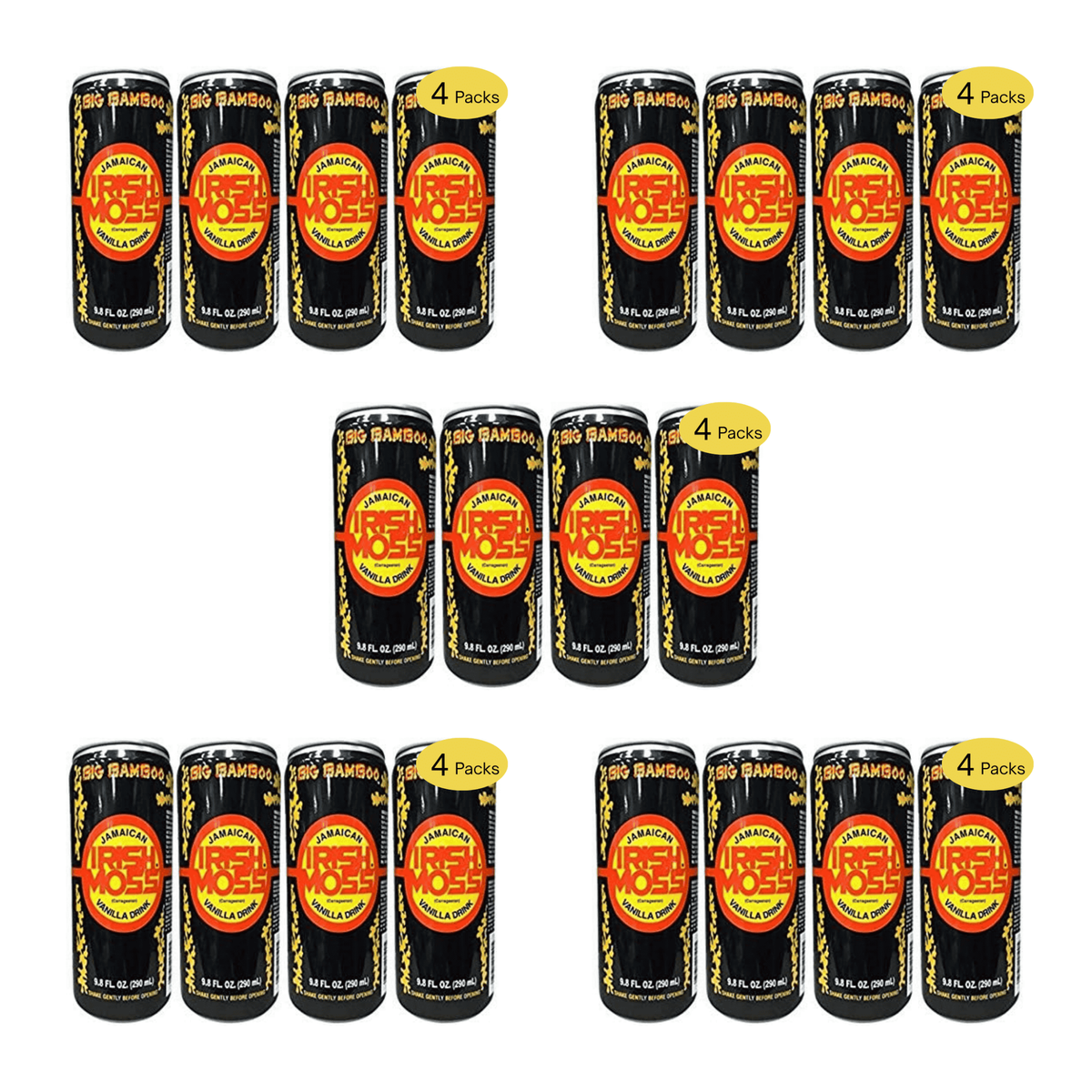 Big Bamboo Irish Moss Vanilla 4pk pack of 5 packs