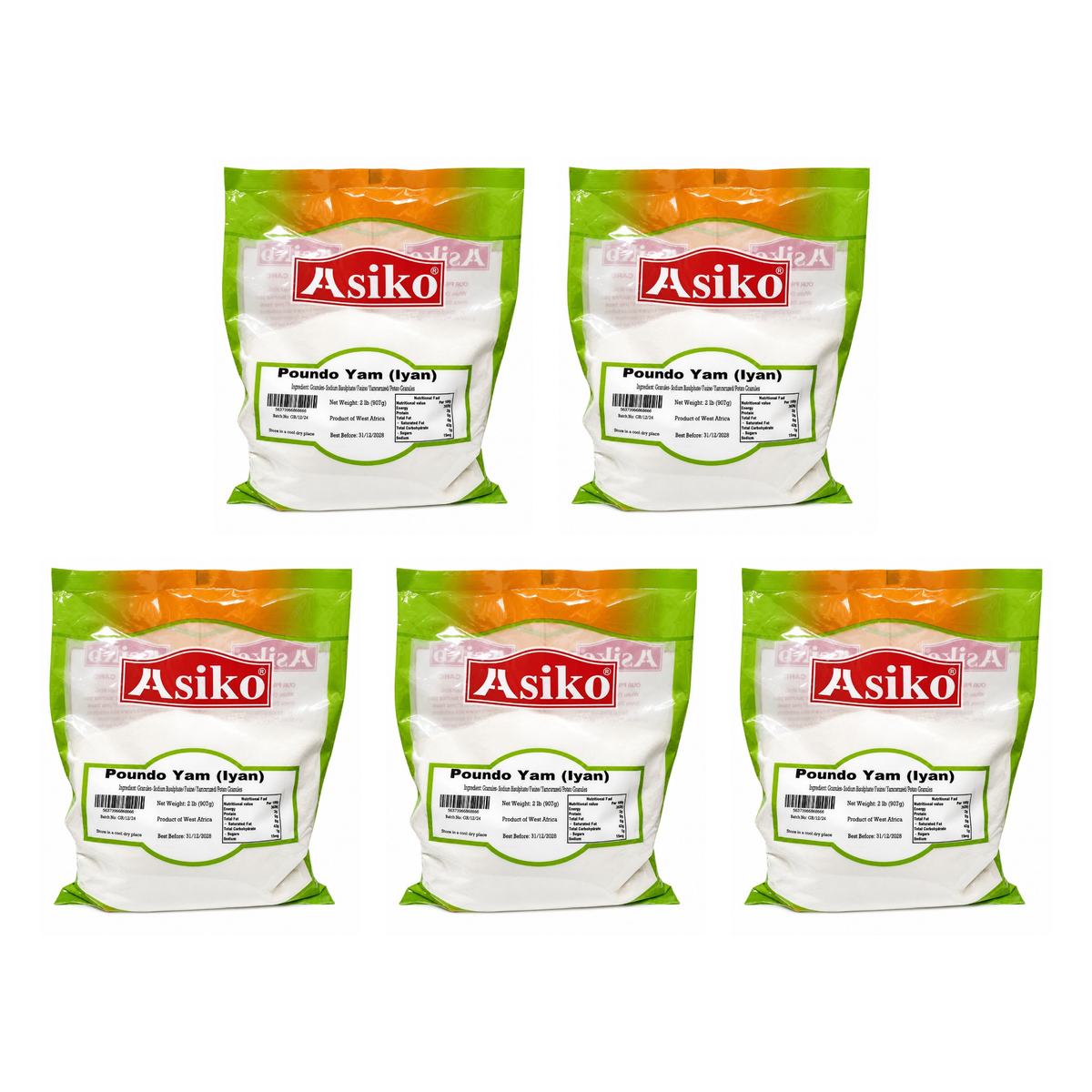 Asiko Pounded Yam pack of 5 bags