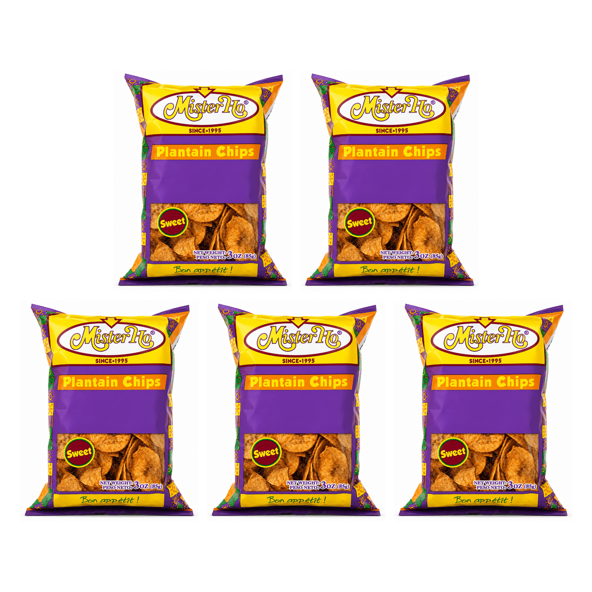 Mister Ho Plantain Chips pack of 5 bags
