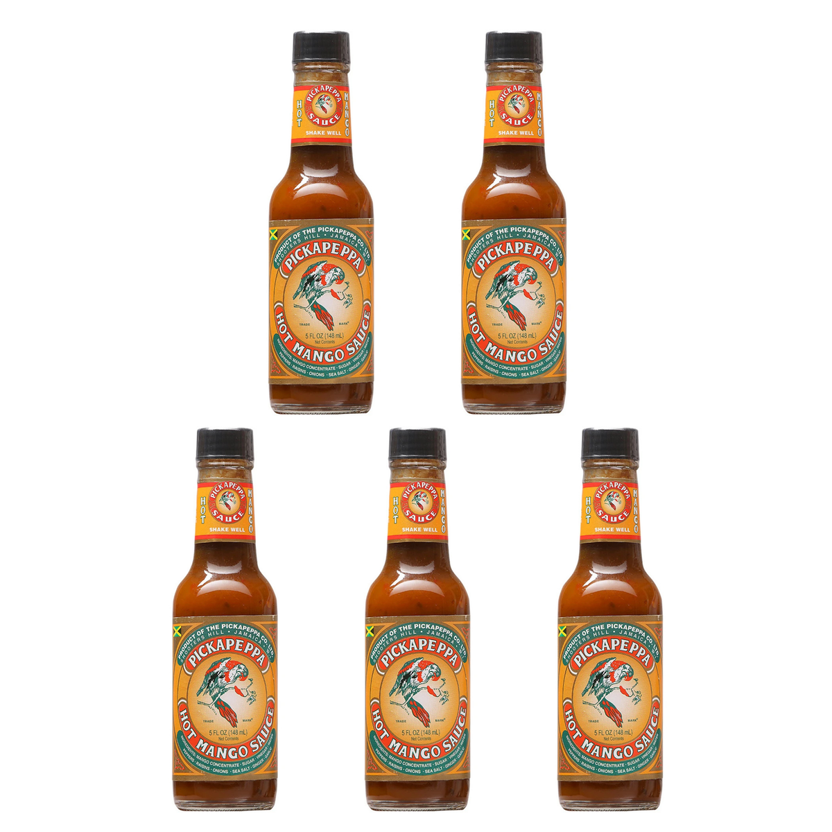 Pickapeppa Mango Sauce 5 oz, Hot Mango pack of 5 bottles