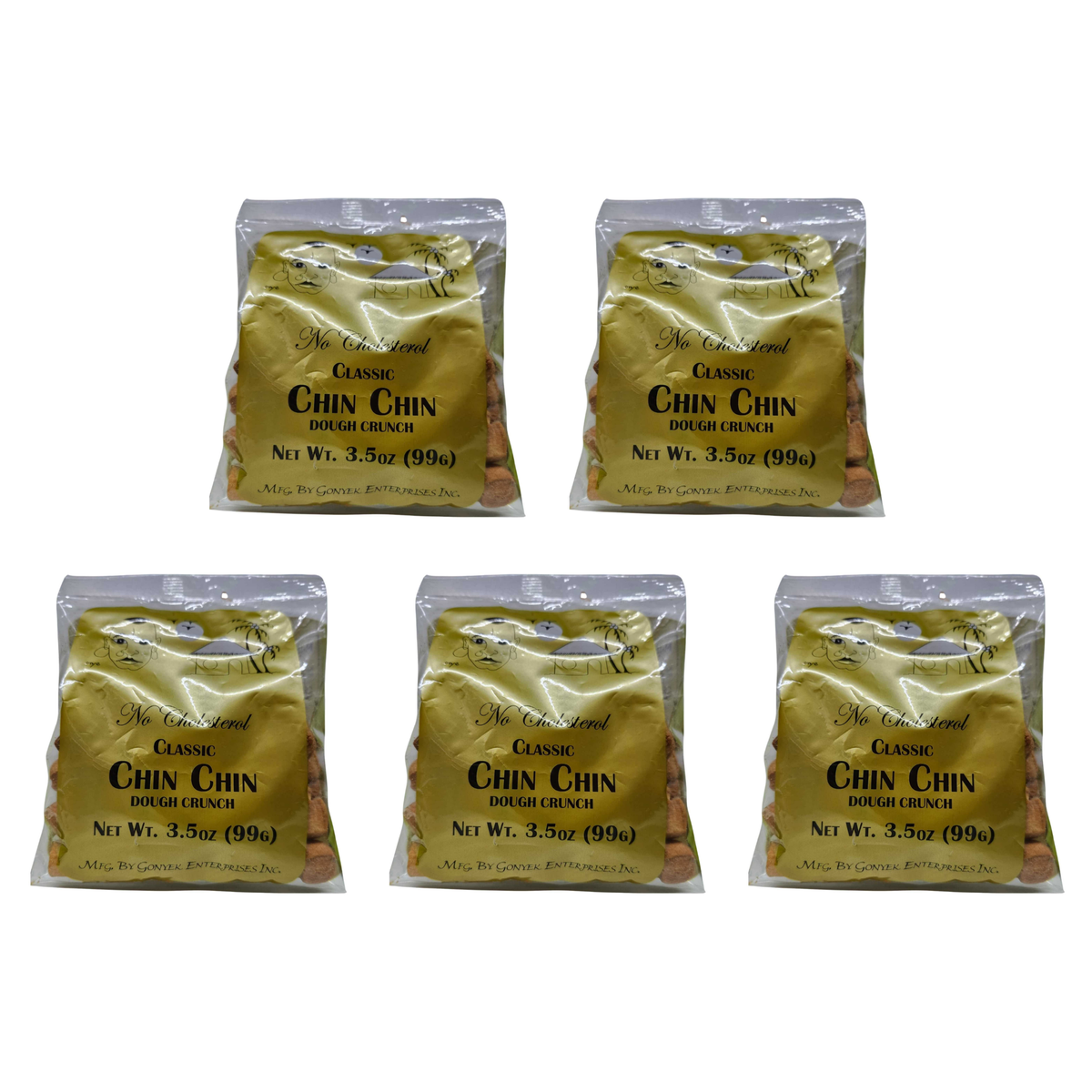 Dough Crunch Classic Chin Chin 3.5 oz pack of 5 bags