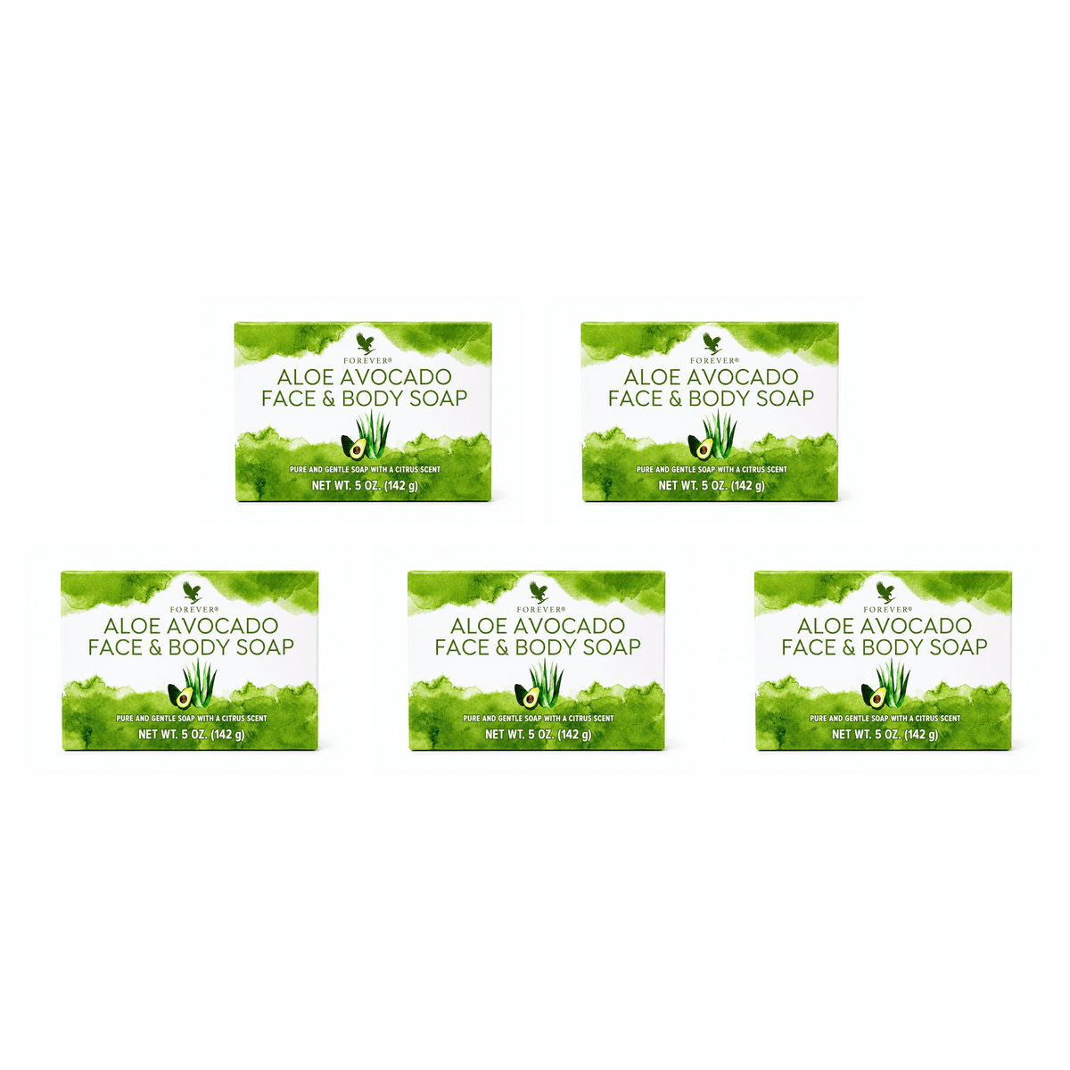 Aloe Avocado Face and Body Soap pack of 5 bars