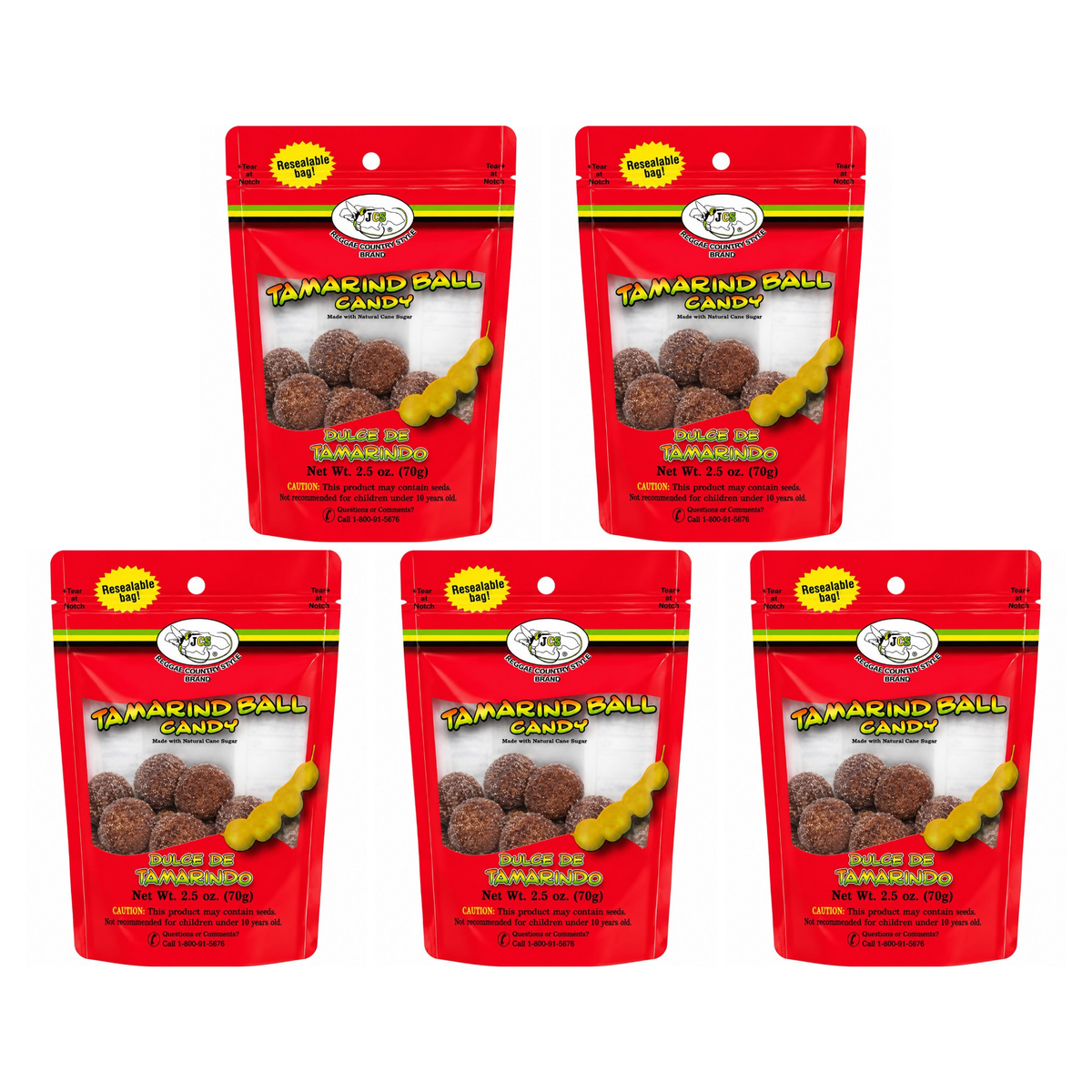 JCS Tamarind Ball Candy 2.5 oz pack of 5 bags