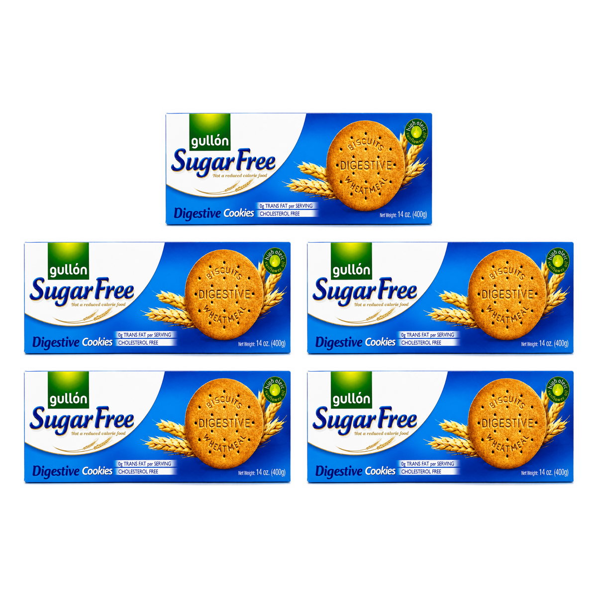 Gullon Sugar Free Digestive Biscuits pack of 5 boxes