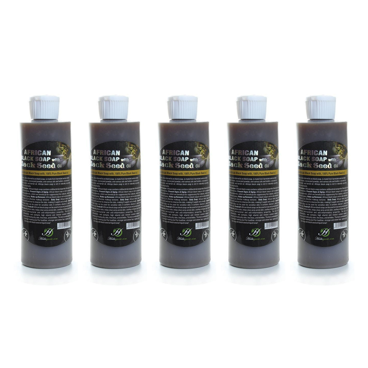 Black Seed Oil Liquid Black Soap pack of 5 bottles