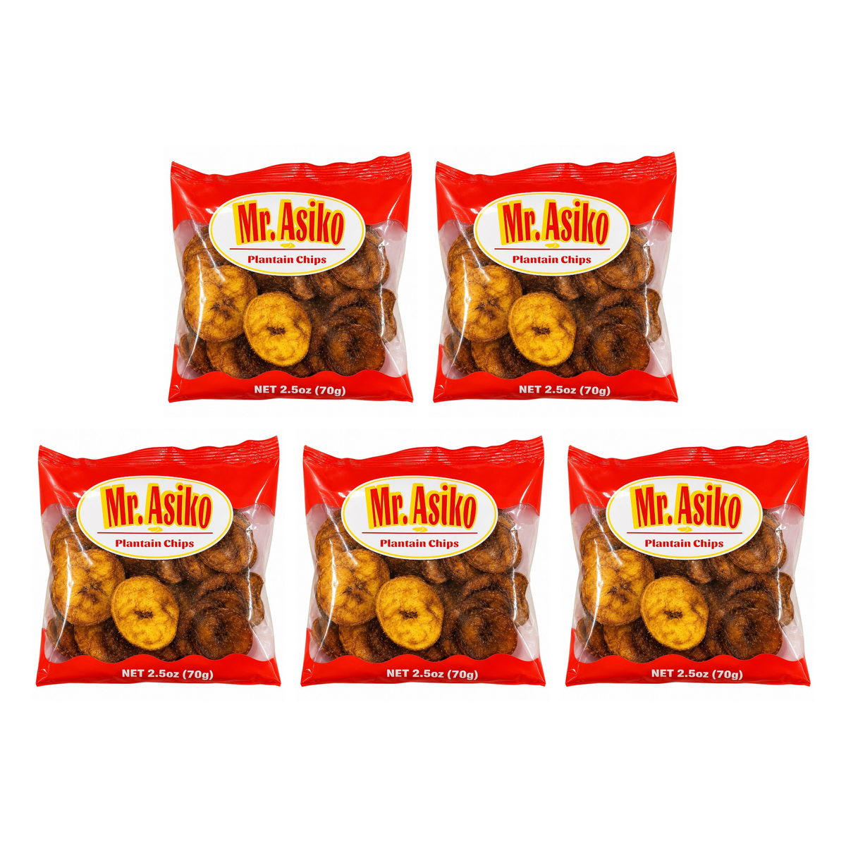 Mr Asiko Plantain Chips pack of 5 bags