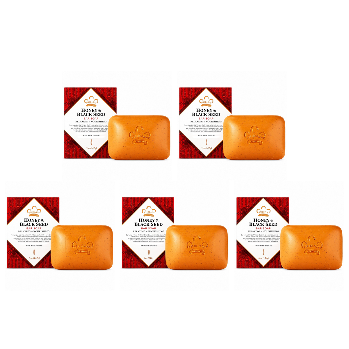 Nubian Heritage Honey & Black Seed Soap pack of 5 bars