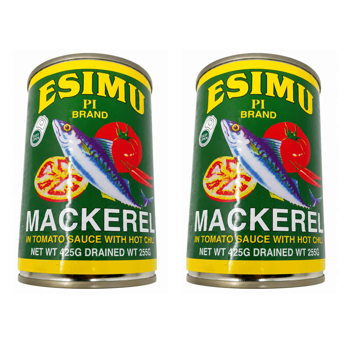 Esimu Pi Mackerel in Tomato Sauce with Chili pack of 2 cans