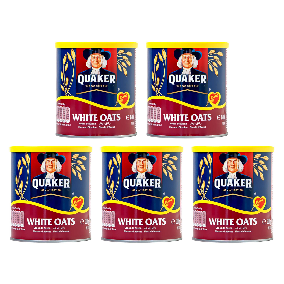 Quaker Oats 500g pack of 5 cans