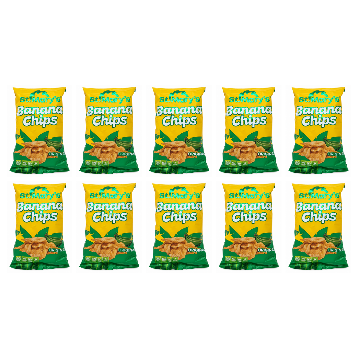 St Mary's Banana Chips pack of 10 bags