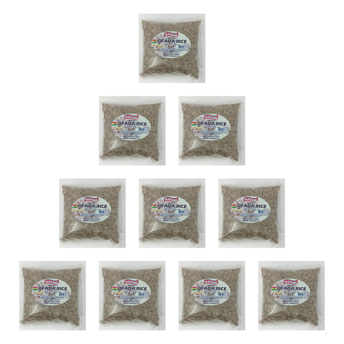 Nayass Ofada Rice 4.875 lb pack of 10 bags