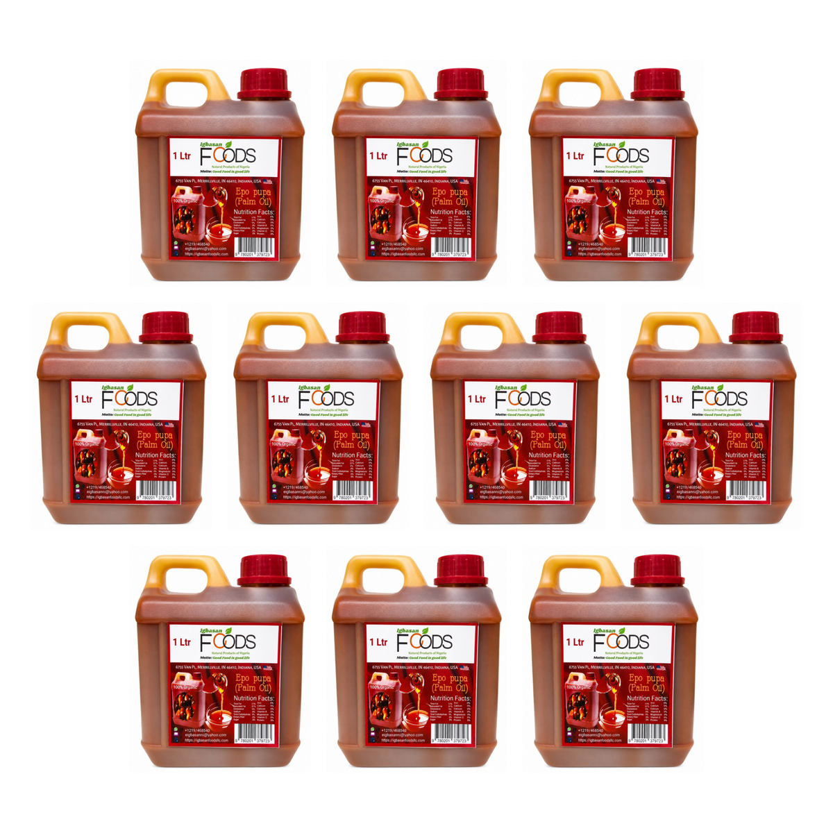 Epo Pupa Red Palm Oil 1L pack of 10 bottles
