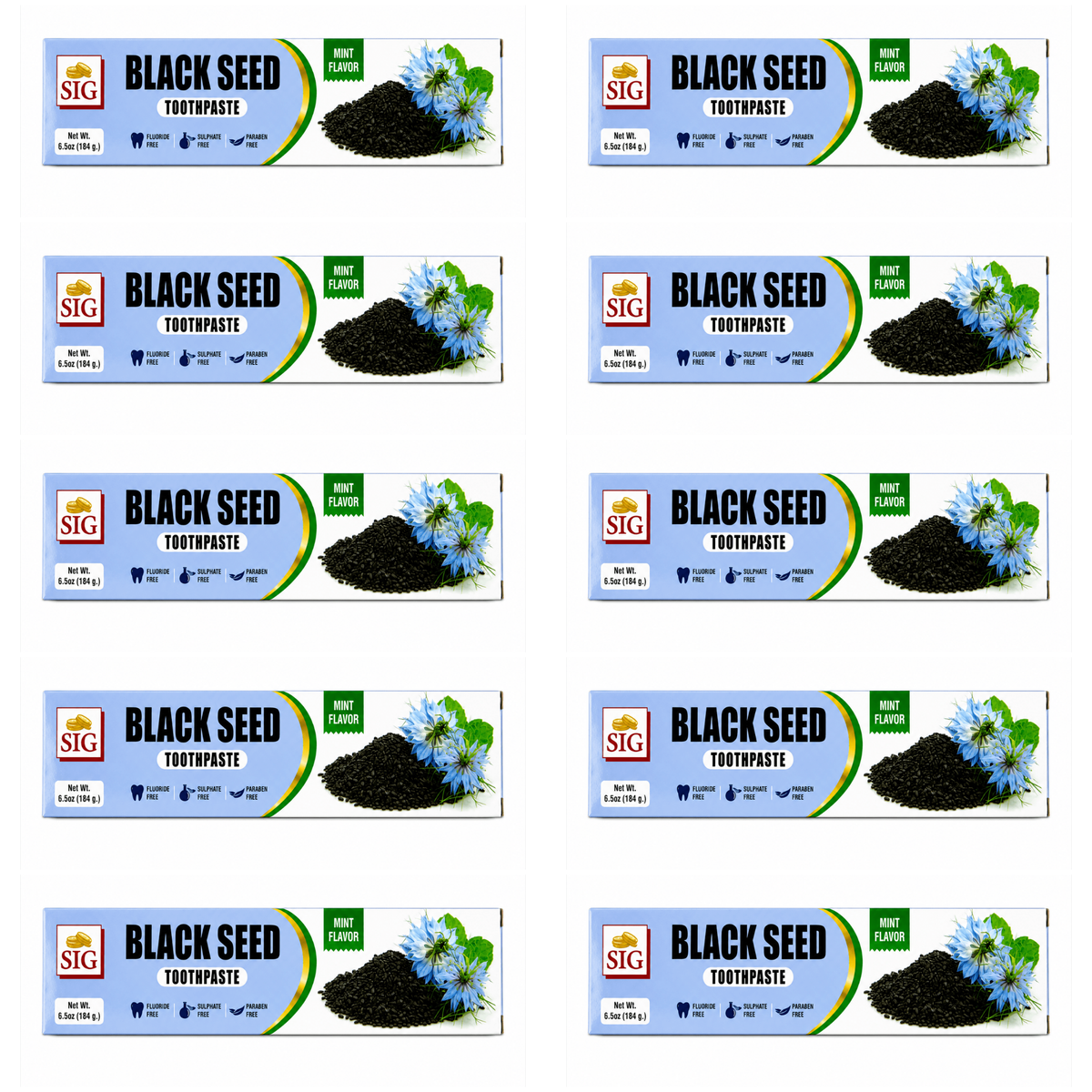 Black Seed Toothpaste pack of 10 boxes