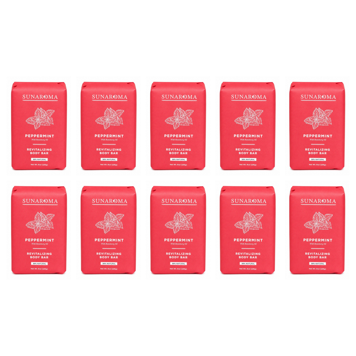Sunaroma Peppermint Soap pack of 10 bars
