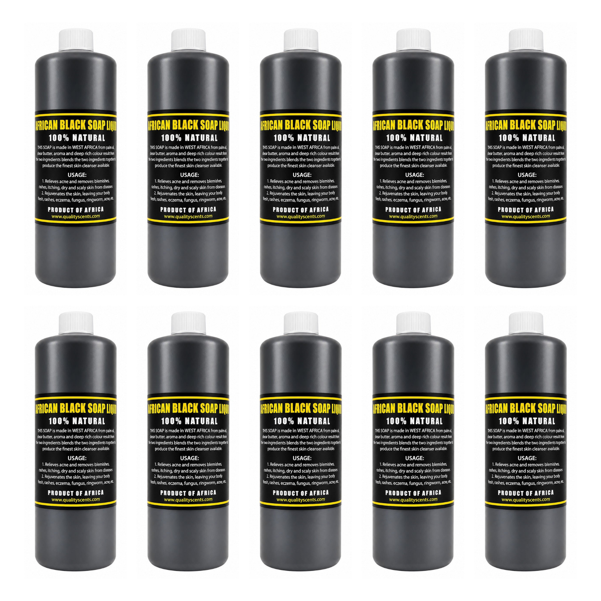 African Black Soap Liquid pack of 10 bottles