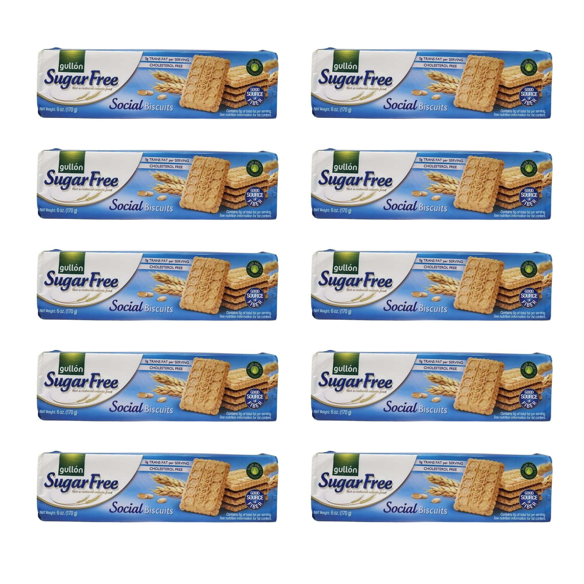 Gullon Sugar Free Fiber Cookies pack of 10 packs