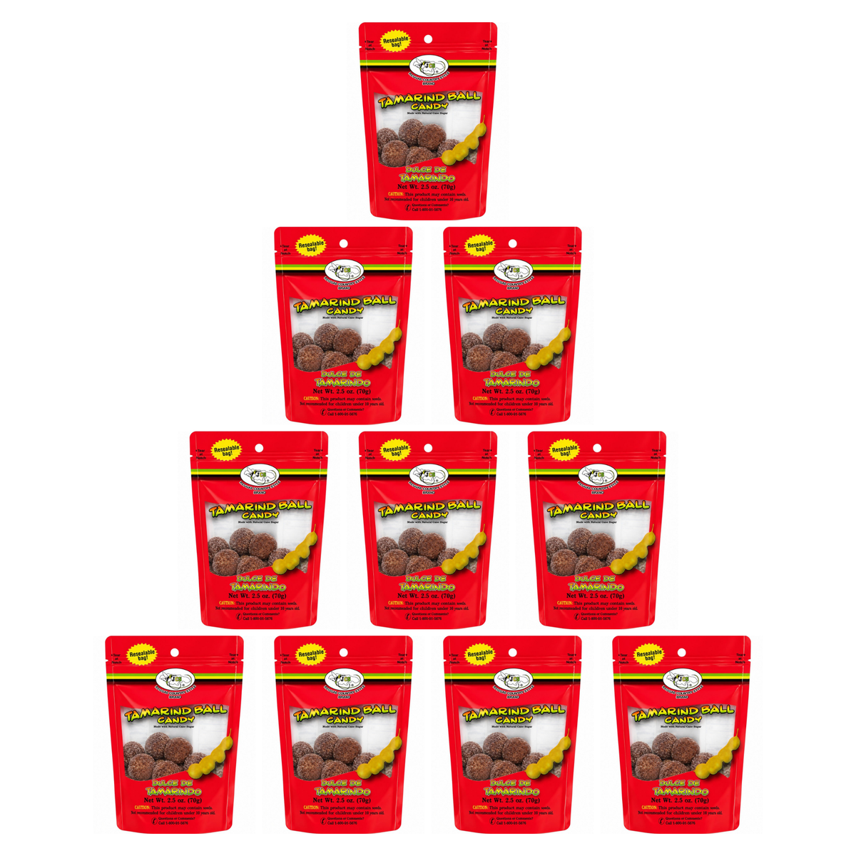 JCS Tamarind Ball Candy 2.5 oz pack of 10 bags