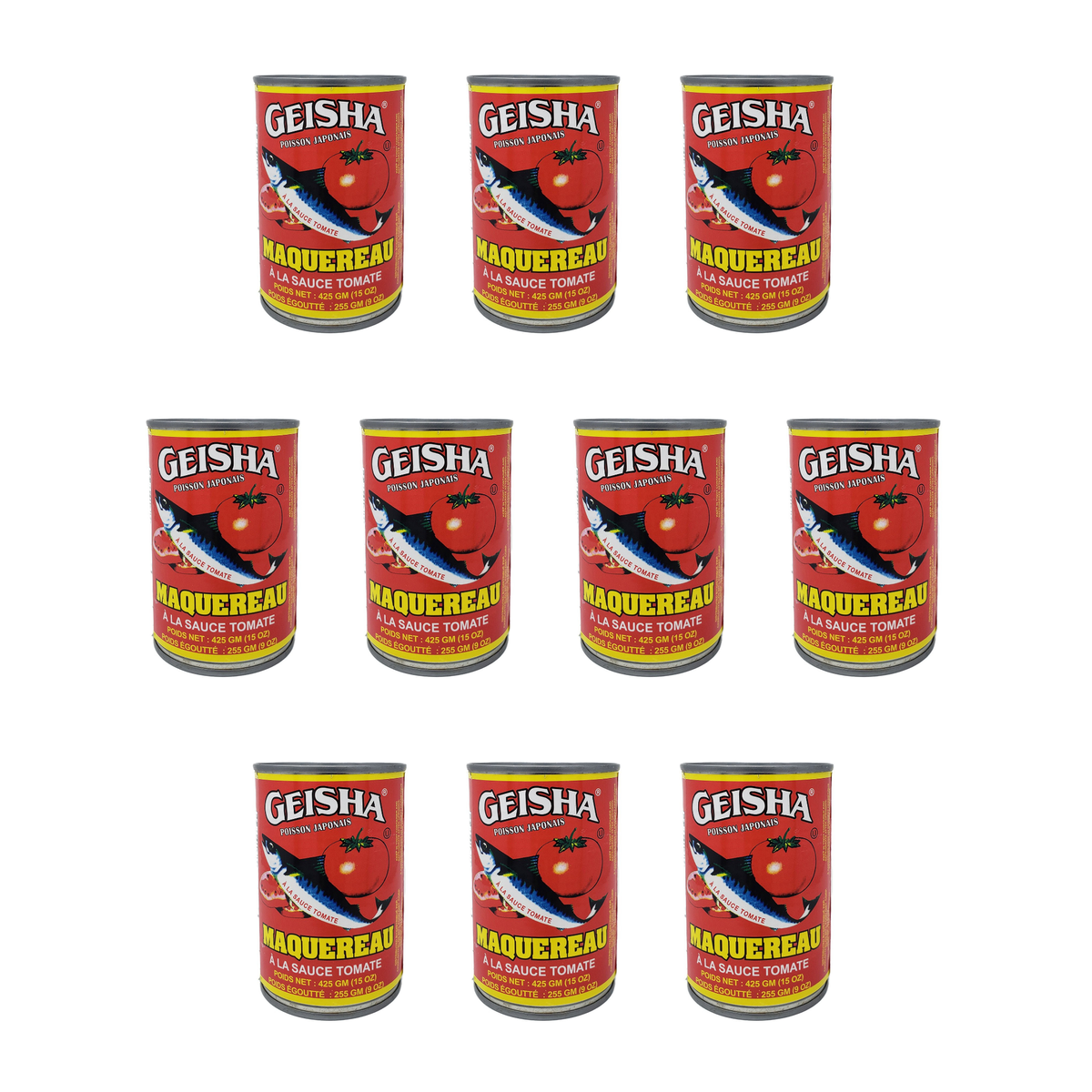 Geisha Mackerel in Tomato Sauce pack of 10 cans