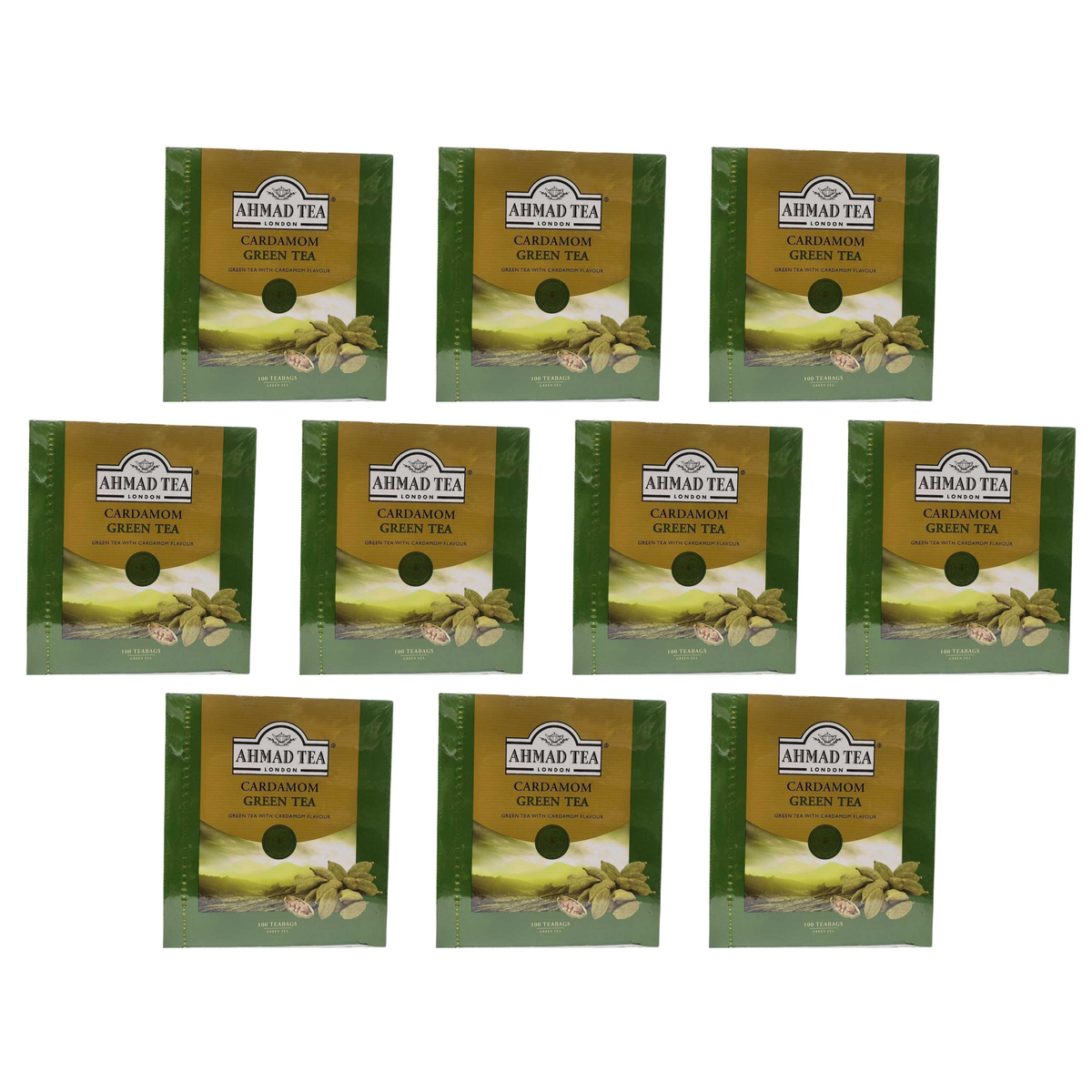 Ahmad Tea Cardamom Green Tea pack of 10 boxes