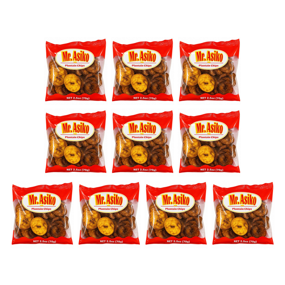 Mr Asiko Plantain Chips pack of 10 bags