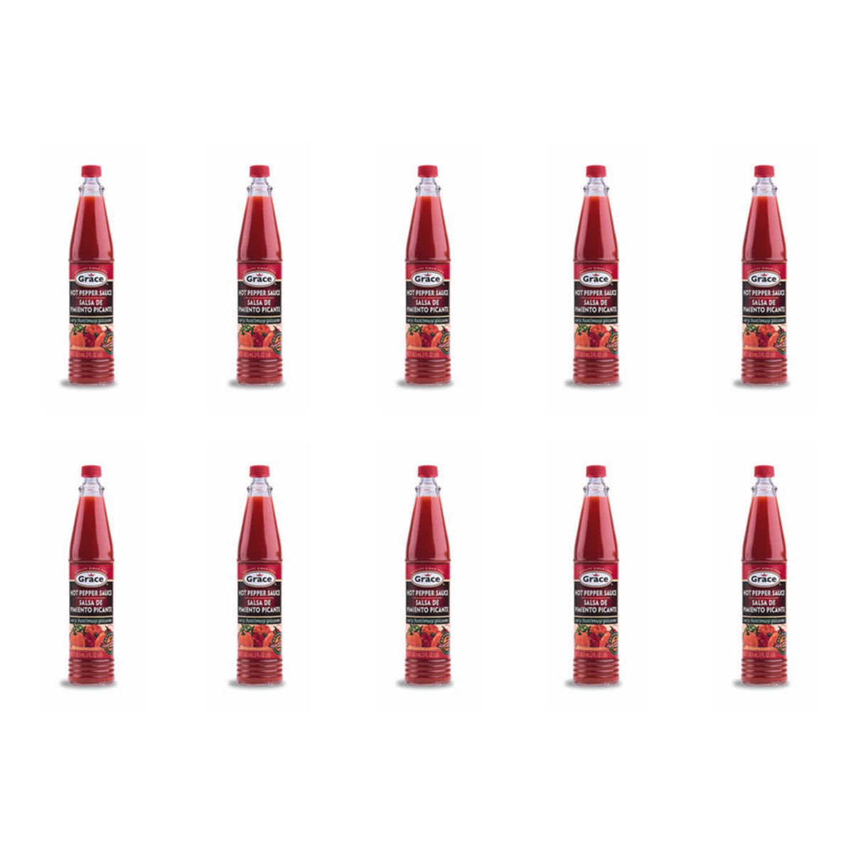 Grace Hot Pepper Sauce 3 oz pack of 10 bottles