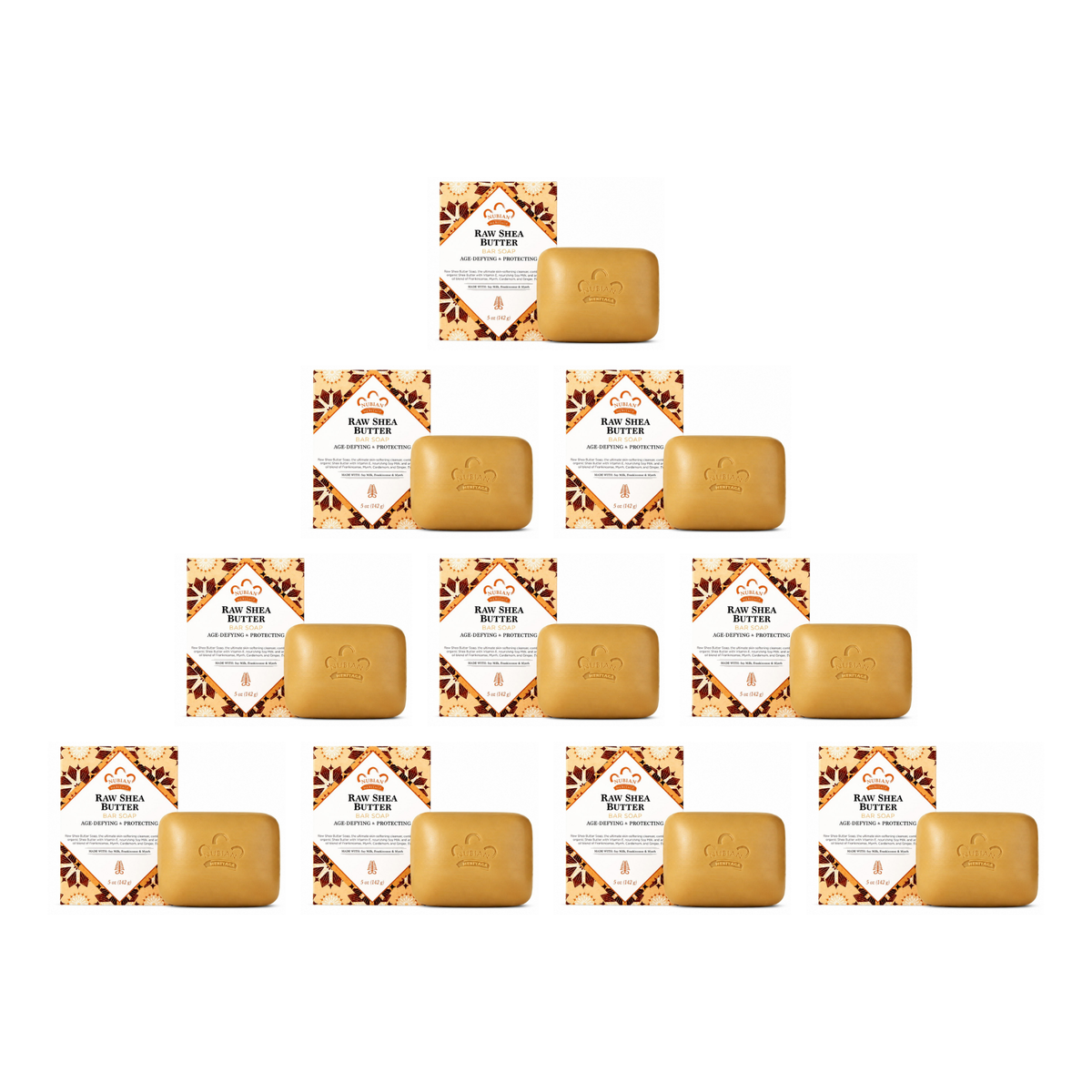 Nubian Heritage Raw Shea Butter Soap 5 oz pack of 10 bars