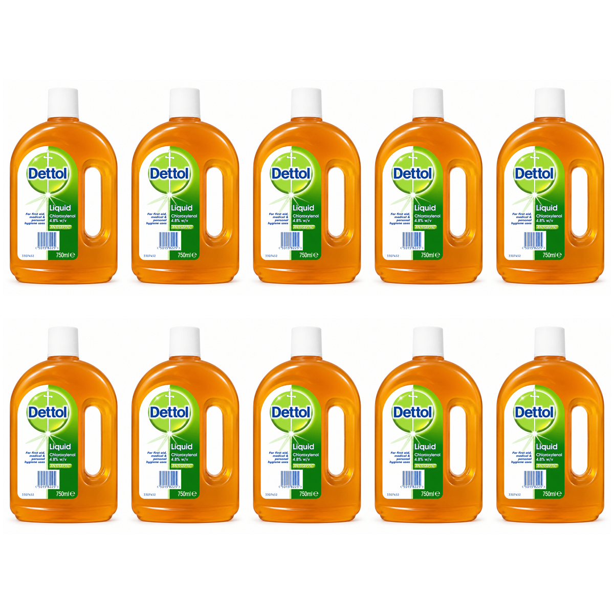Dettol Antiseptic Liquid 750ml pack of 10 bottles