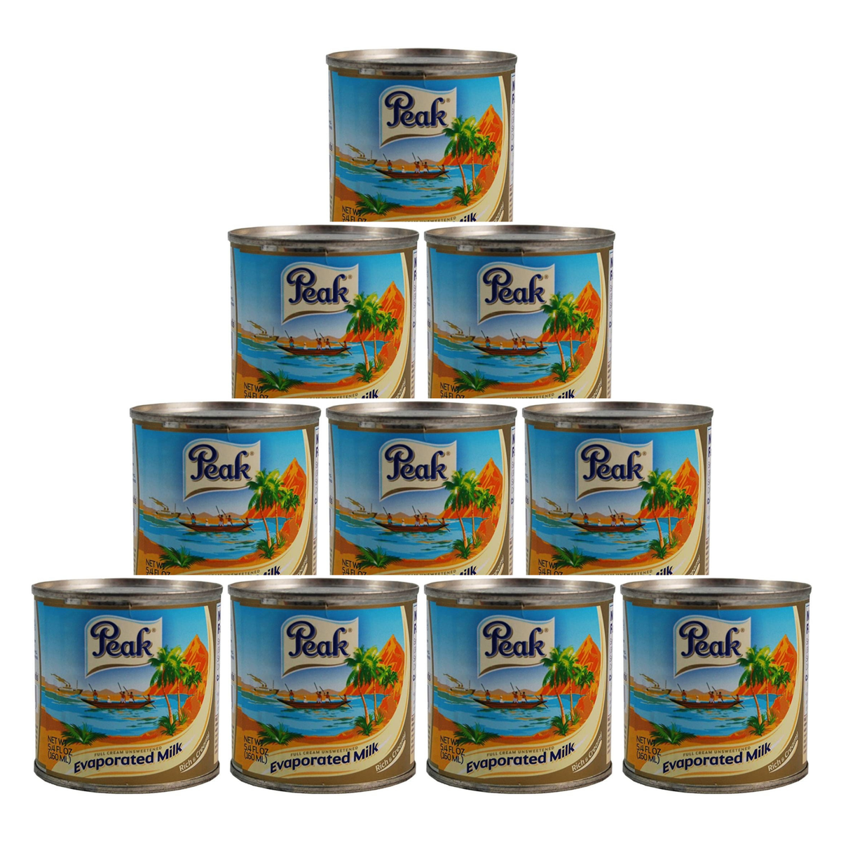 Peak Evaporated Milk 5.4oz pack of 10 cans