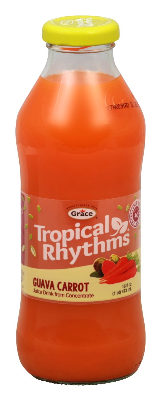 Grace Tropical Rhythms Guava Carrot juice drink 16 oz bottle