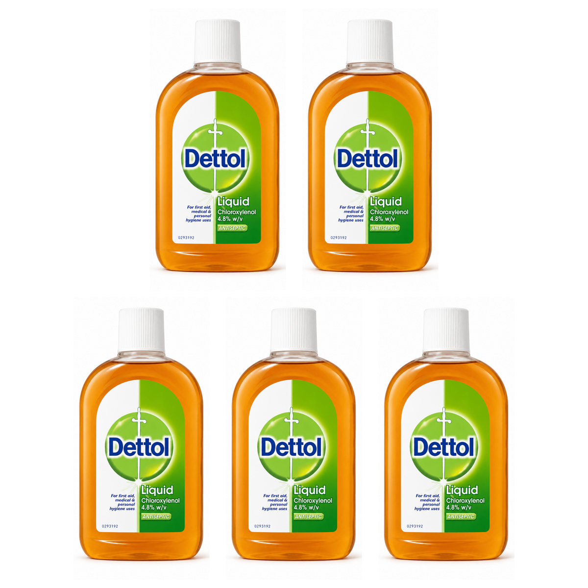 Dettol Antiseptic Liquid 500ml pack of 5 bottles