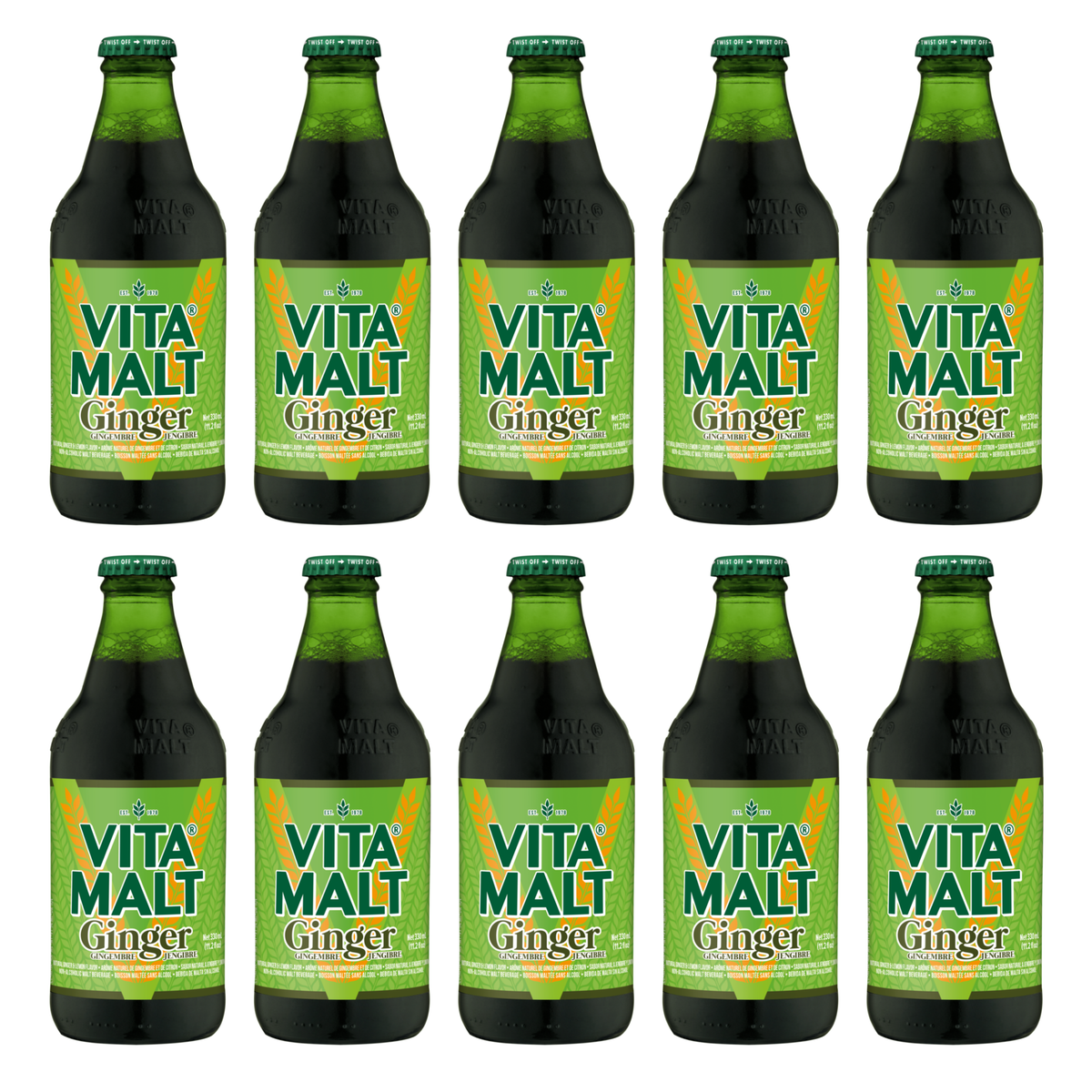 Vitamalt Ginger pack of 10 bottles