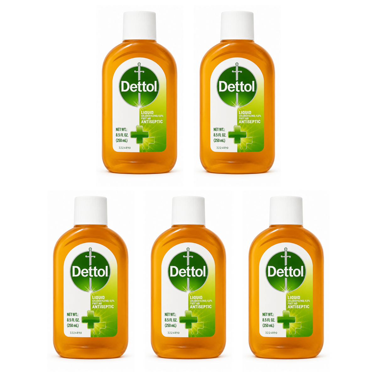 Dettol Antiseptic Liquid 250ml pack of 5 bottles